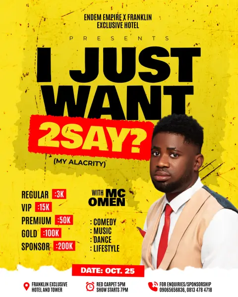 I Just Want 2 Say? (My Alacrity) event poster