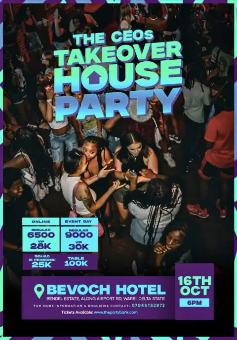 The CEOs Takeover House Party event poster